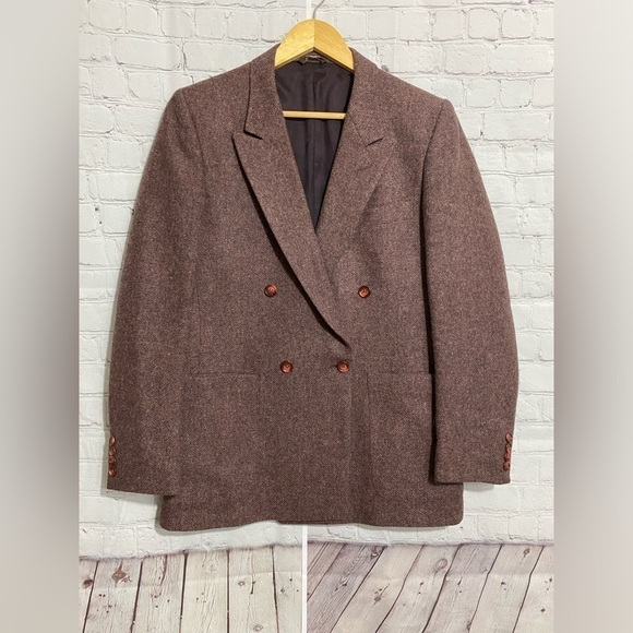 Raffinati Mens Burgundy Tweed Fleck Wool Classic Sport Coat Blazer Jacket - Picture 1 of 8